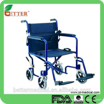 Cadeira de rodas de transferência de peso leve dobrável com cinto seguro
